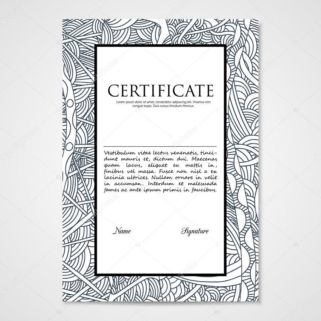 Graphic Design Template Document With Hand Drawn Doodle Pattern