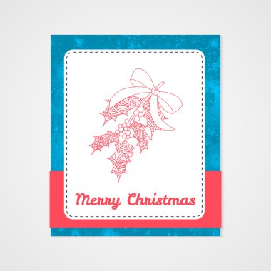 Kırmızı yay ile soyut ökse otu. Yılbaşı koleksiyonu. 