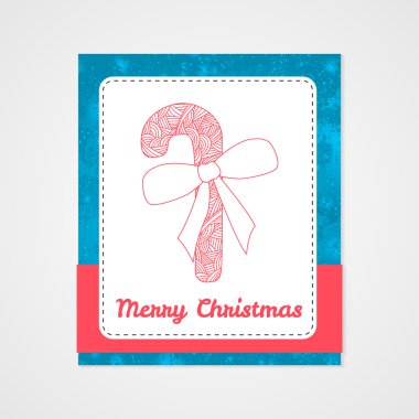 Yeni yıl şeker kamışı soyut doodle desen ve yayla. Yılbaşı koleksiyonu. 