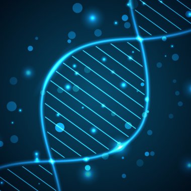 Dna zinciri ile ışık arka plan.
