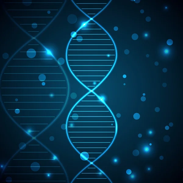 与 Dna 链的抽象光背景. — 图库矢量图片