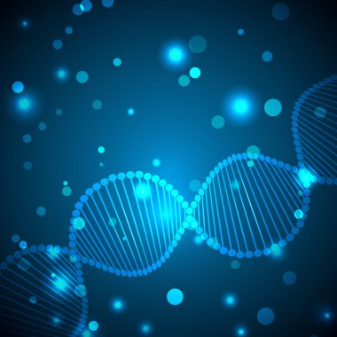 Dna zinciri ile ışık arka plan.