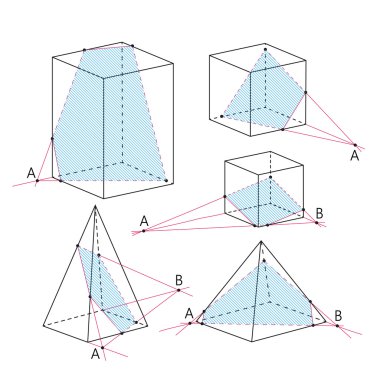 Matematik resim - polyhedra bölümlerini. Geometri arka plan.