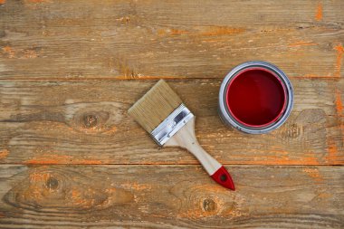 Eski ahşap arka planı boya ve fırçala.