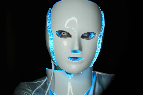 Retrato de robô futurista. Conceito de tecnologia futura. — Fotografia de Stock