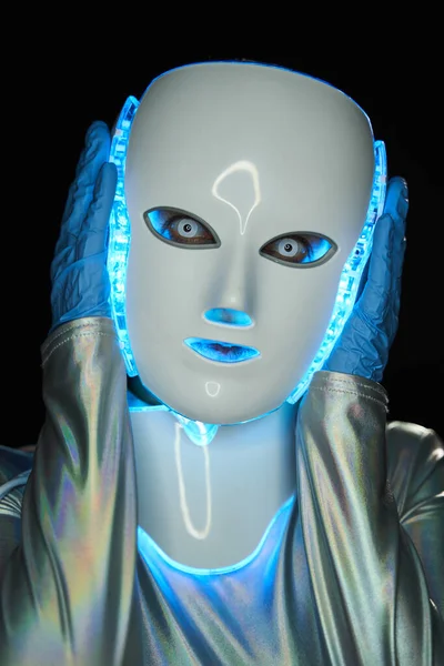 Retrato de robô futurista. Conceito de tecnologia futura. — Fotografia de Stock