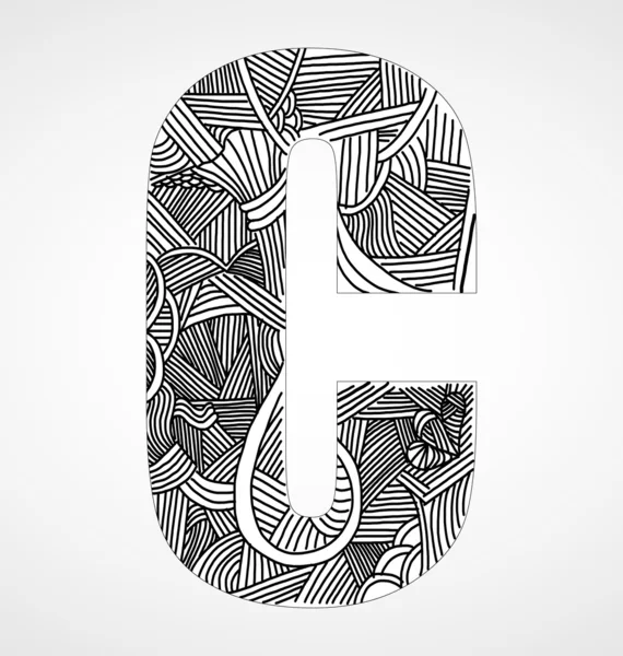 Lettre "C" de l'alphabet doodle — Image vectorielle
