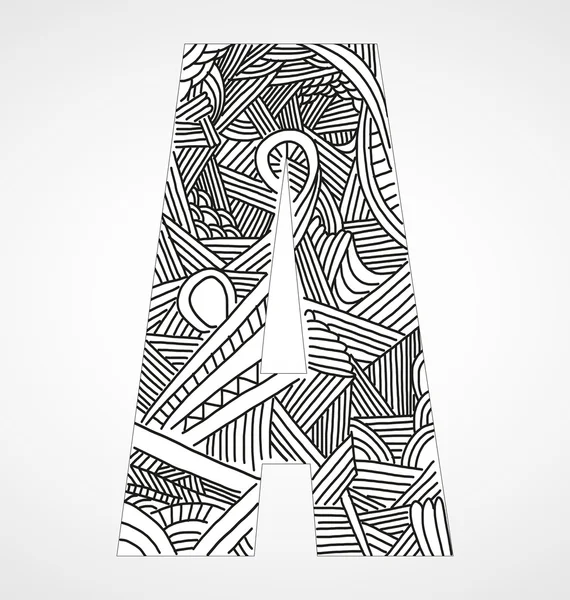 Το γράμμα "A" από doodle αλφάβητο — Διανυσματικό Αρχείο