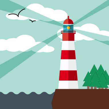 Vektör düz kırmızı fener