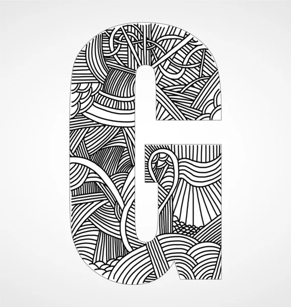 Lettre "G" de l'alphabet doodle — Image vectorielle