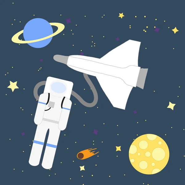 Astronaute aventurier spatial — Image vectorielle