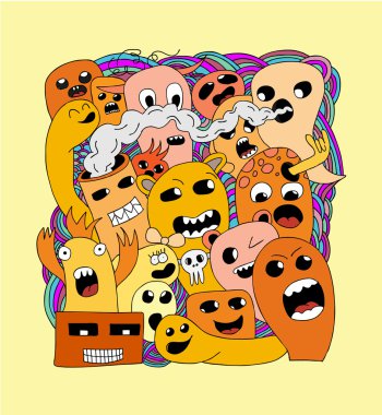 Canavarlar vektör desen