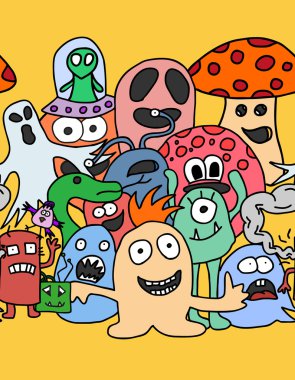 Komik canavarlar kusursuz desen