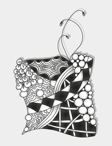 Abstraktes monochromes Zentangle-Ornament — Stockvektor