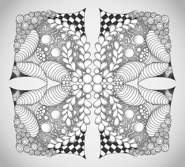 Abstract monochrome zentangle ornament clipart