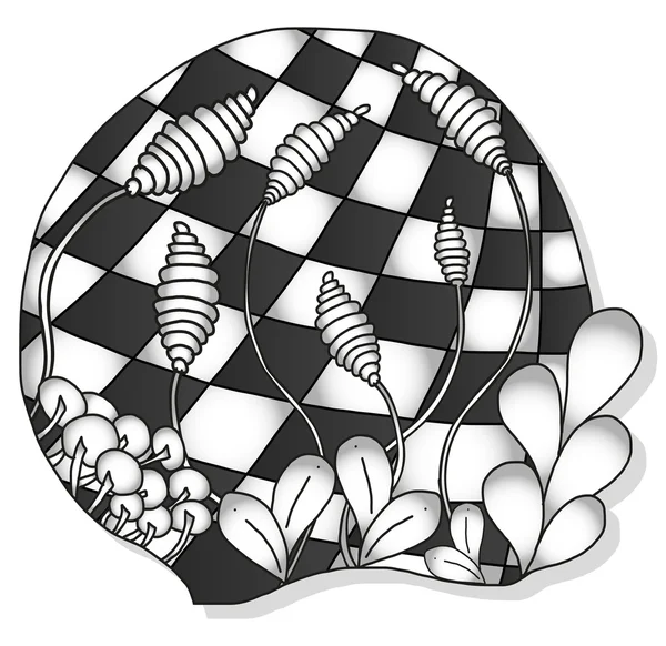 Abstraktes monochromes Zentangle-Ornament — Stockvektor