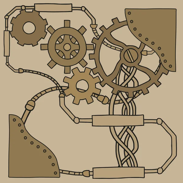 Mechanism background with cogwheels and gears — Stock Vector