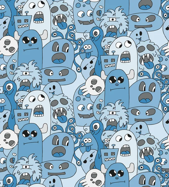 Doodle monsters seamless pattern. — Stock Vector