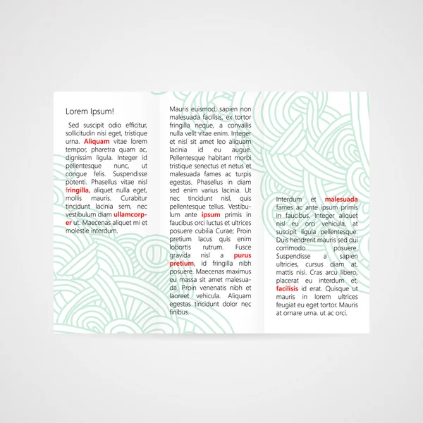 Abstract vector brochure with zentangle ornament — Stock Vector
