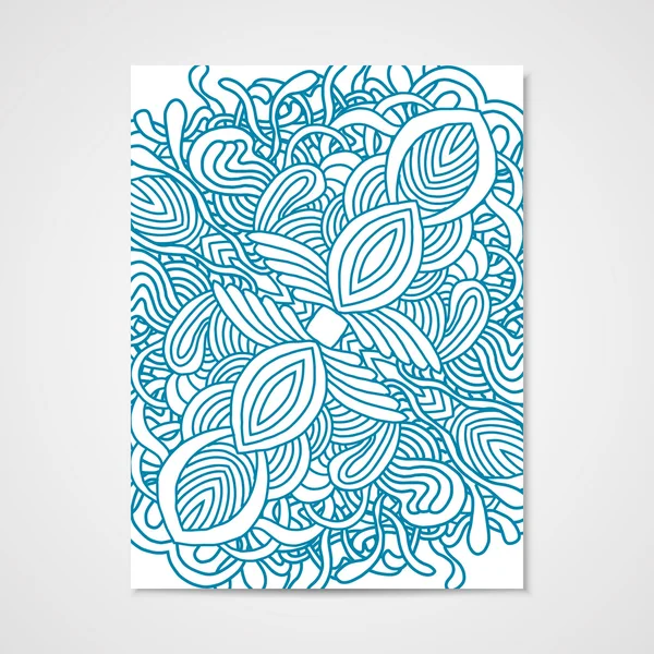 Abstract vector poster with zentangle ornament — Stock Vector