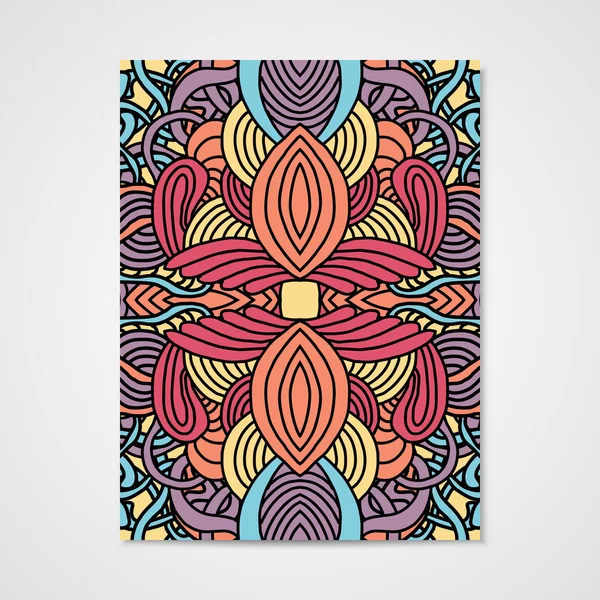 Cartaz vetorial abstrato com ornamento zentangle —  Vetores de Stock