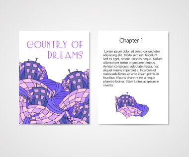 Boock kapak whit tasarımını doodle soyut evi. 