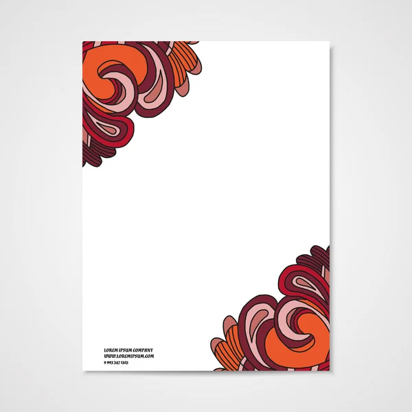Graphic design letterhead with hand drawn ornament — Stock Vector