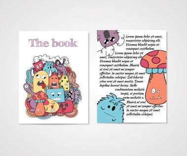 Book cover with abstract monsters pattern.