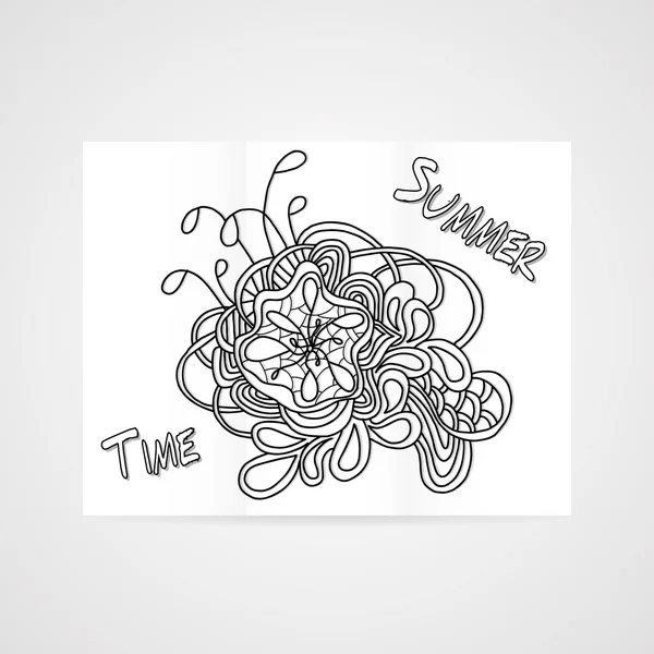 Plakát s abstraktní Libuše nakreslené květ. — Stockový vektor