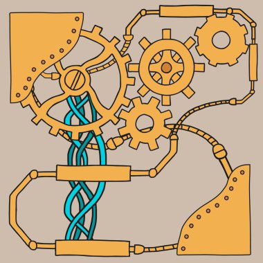 Cogwheels ve dişli mekanizması arka plan. 