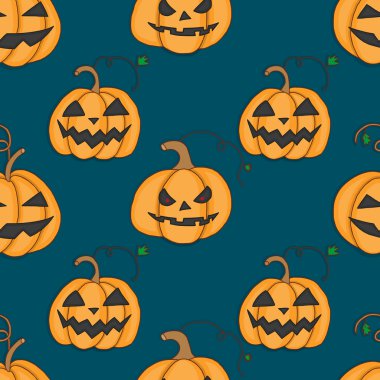 Halloween pumpkins ile Seamless Modeli. 
