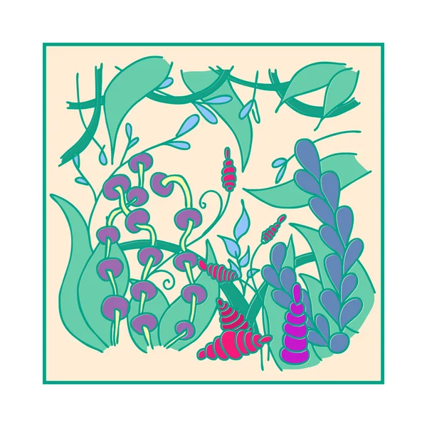 Póster con patrón floral abstracto — Archivo Imágenes Vectoriales