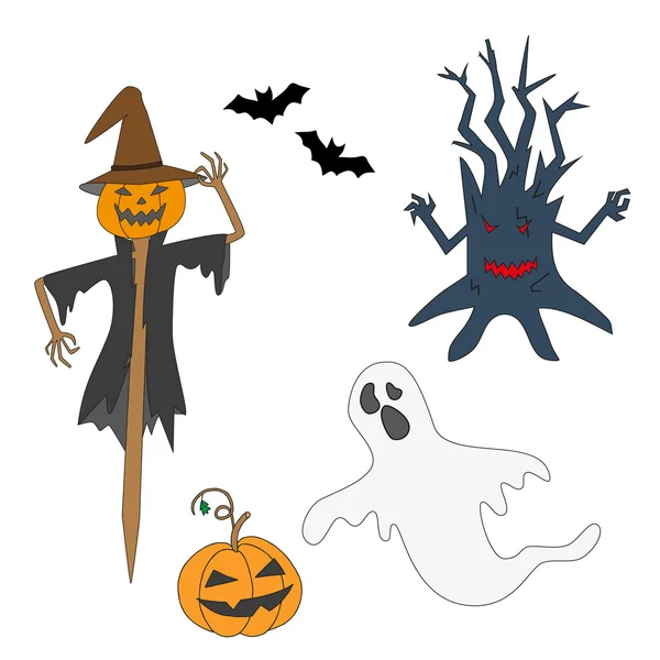 Iconos de colección para Halloween . — Vector de stock