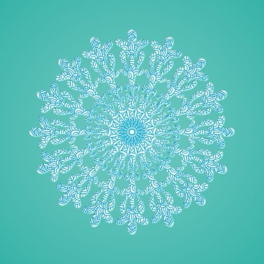 Soyut doodle deseni ile Sowflake. Yılbaşı koleksiyonu.