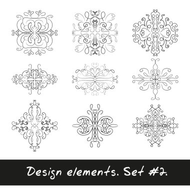 Round design element. Circle pattern in black color.