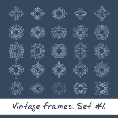Set of round frames. Nine decorative elements for logo design with stripes braiding borders.