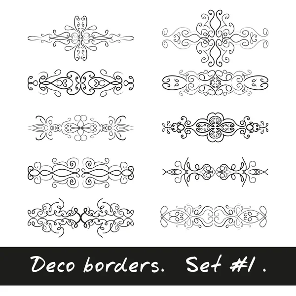 Десять декоративних кордонів білого кольору. Встановити 1 . — стоковий вектор