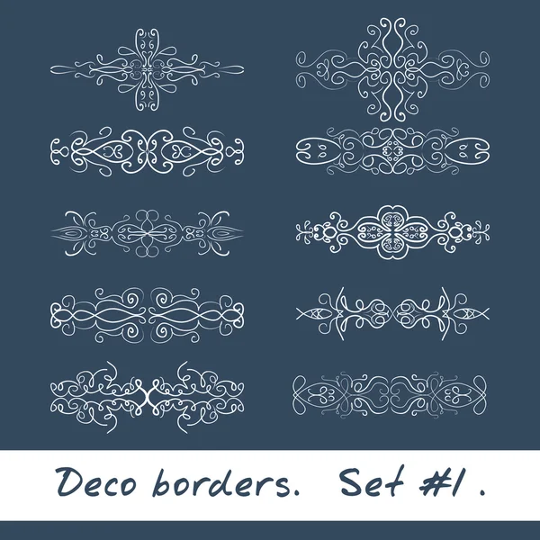 Десять декоративних кордонів білого кольору. Встановити 1 . — стоковий вектор