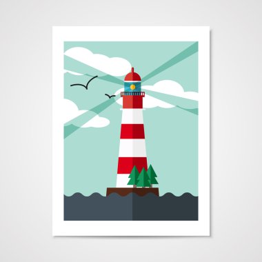 Poster adada kırmızı fener ile