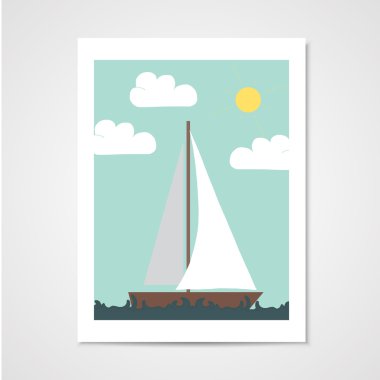 Poster yelkenli ile.