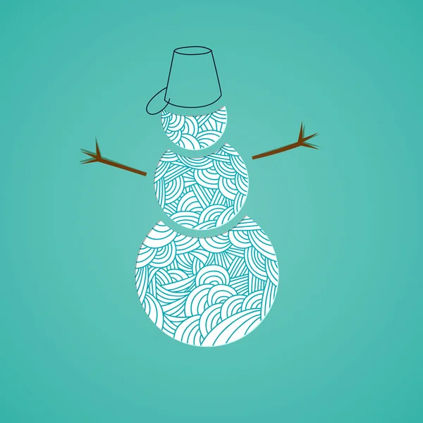 Bonecos de neve com padrão de doodle abstrato. Coleção de Natal . —  Vetores de Stock