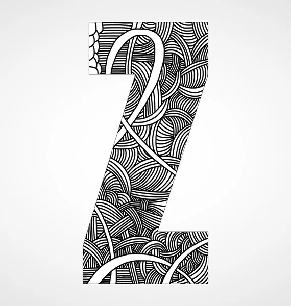 Lettre "Z" de l'alphabet doodle — Image vectorielle