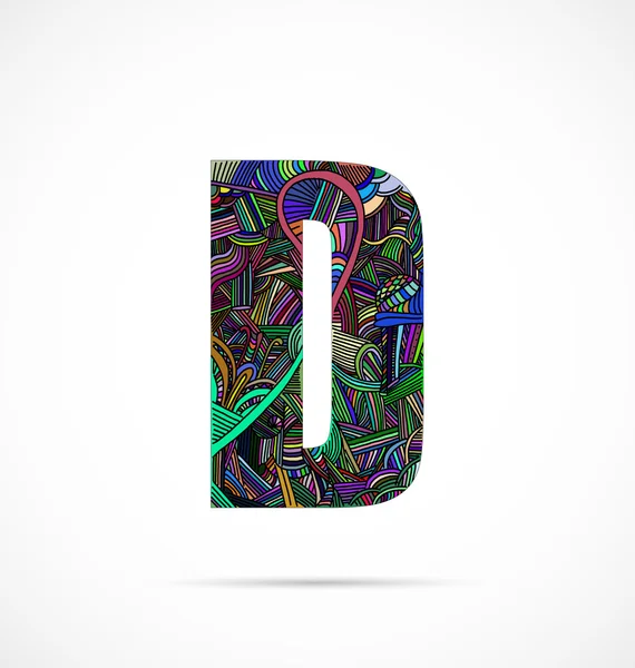 Το γράμμα "D" από doodle αλφάβητο — Διανυσματικό Αρχείο