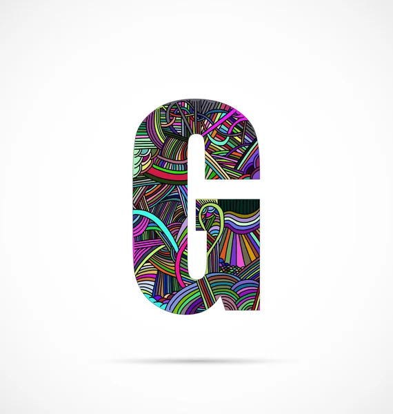 Lettre "G" de l'alphabet doodle — Image vectorielle