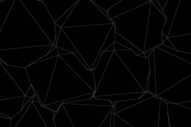 Siyah ve beyaz çizgi geometrik şekillerinin 3d çizimi doku arkaplanı.