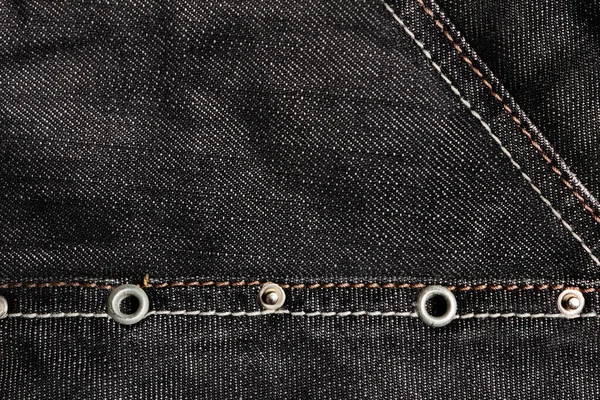 Textur Hintergrund Foto Von Denim Jeans Tuch Mit Nähten Und — Stockfoto