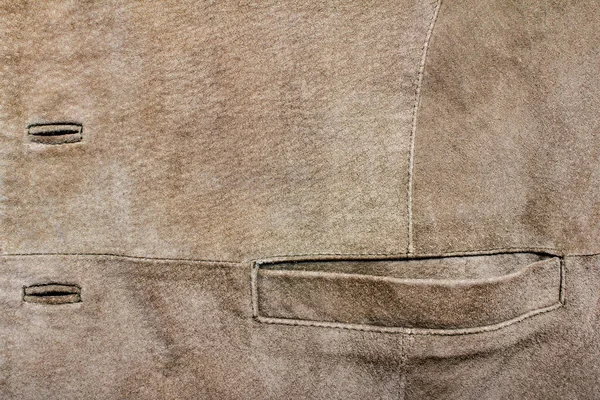 Texture Sfondo Foto Marrone Tasca Pelle Scamosciata Colorata Asole — Foto Stock