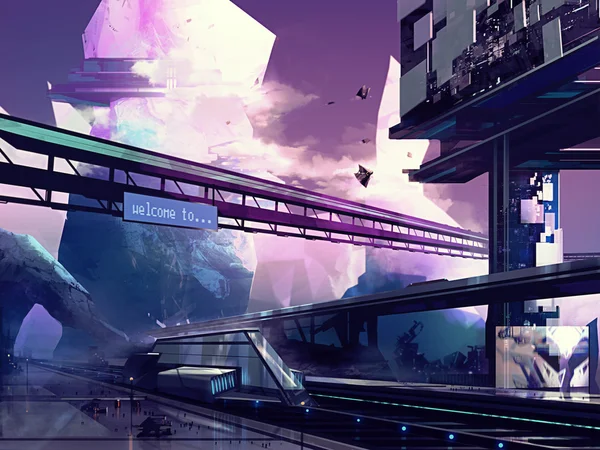 Futuristic city — Stock Photo, Image