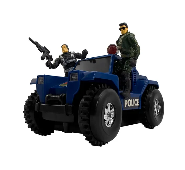 Voiture de police avec soldats flics . — Photo