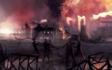 Stalingrad Savaşı savaş heykel sanat.